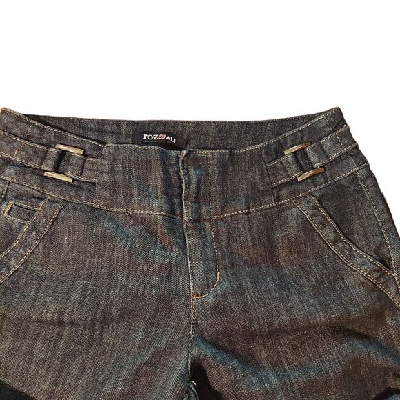 Roz & Ali Dark Wash Bootcut 4 Pocket Woman's Jeans Size 8p - Picture 4 of 6
